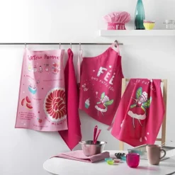 TABLIER ET TOQUE 50X60 CM 24 CM COTON IMPRIME MINI FEE