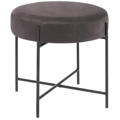 TABOURET APPOINT VELOURS ARTY GRIS