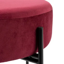 TABOURET ARTY VELOURS RUBIS