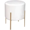 TABOURET D APPOINT LIVING VELOURS IVOIRE