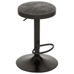 TABOURET DE BAR ILSA HAUTEUR AJUSTABLE NOIR ET GRIS