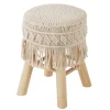 TABOURET MACRAME ETE D.32X42CM