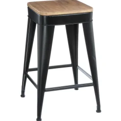 TABOURET METAL JORIS NOIR D.38X39.9CM