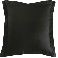 TAIE D OREILLER VOLANT PLAT 63X63CM LINA CHARBON