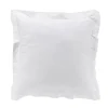 TAIE OREILLER VOLANT PLAT 63X63CM PERCALE UNI BLC P BOURDON
