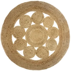 TAPIS AJOURE EN JUTE D.80CM