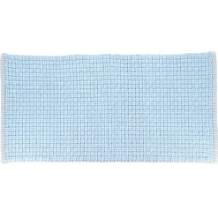 TAPIS ASUNCION ASPECT MAILLE 45X90CM BLEU CLAIR