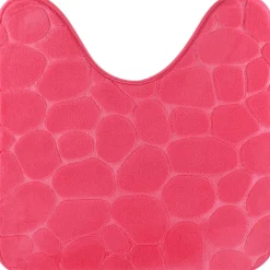 TAPIS CONTOUR WC MEMOIRE DE FORME GALET 45X50CM FUSCHIA