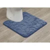 TAPIS CONTOUR WC MEMOIRE DE FORME GALET 45X50CM BLEU MARINE