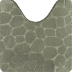 TAPIS CONTOUR WC MEMOIRE DE FORME GALET 45X50CM KAKI