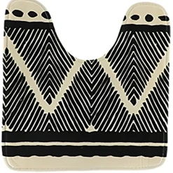 TAPIS CONTOUR WC MICROFIBRE IMPRIME 45X50CM TRIBAL LODGE
