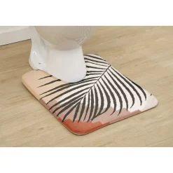 TAPIS CONTOUR WC MICROFIBRE IMPRIME 45X50CM MEDINA