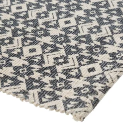 TAPIS COTON IMPRIME GRIS FONCE 60X90CM