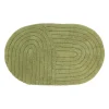 TAPIS COTON TUFTE OVAL 50X80CM VERT OLIVE