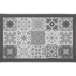 TAPIS DECO RECTANGLE 50X80 CM IMPRIME PERSANE GRIS