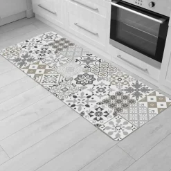 TAPIS DECO RECTANGLE 45X120 CM MOUSSE IMPRIMEE SALOU NATUREL