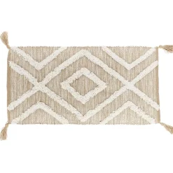 TAPIS FEZ 45X90CM NATUREL BLANC