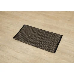 TAPIS HANOI COTON JUTE 45X90CM NOIR NATUREL