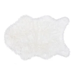 TAPIS IMITATION PEAU DE MOUTON 60X90CM BLANC