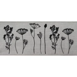TAPIS IMPRIME 50X120CM POLYAMIDE HERBIER GRIS