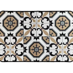 TAPIS IMPRIME 40X60CM POLYESTER CARMEN BLANC
