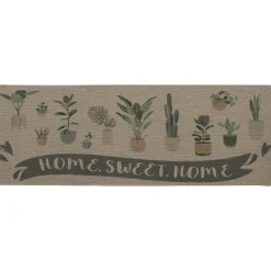 TAPIS IMPRIME 50X140CM POLYESTER HOME SWEET HOME BEIGE