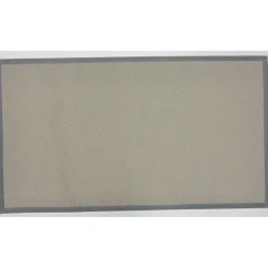TAPIS JOHN 45X60CM VINYLE TISSE BICOLORE TAUPE BEIGE