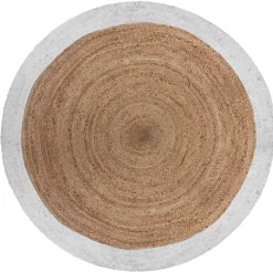 TAPIS JUTE BORD BLANC D.120CM