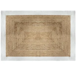TAPIS JUTE BORD BLANC D.120X170CM