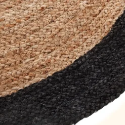 TAPIS JUTE BORD NOIR D.120CM
