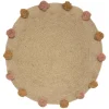 TAPIS JUTE LUREX ET POMPONS