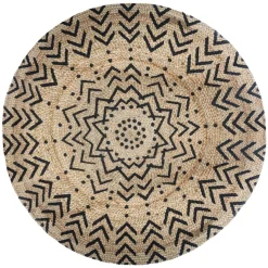 TAPIS JUTE ROND IMPRIME LIVIN D.120CM