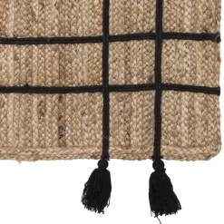 TAPIS JUTE TRESSE POMPON 118X170CM