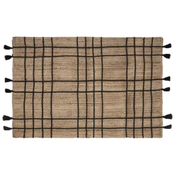 TAPIS JUTE TRESSE POMPON 118X170CM