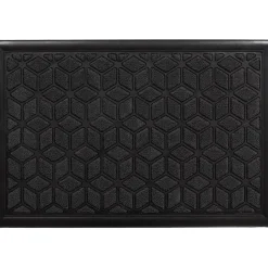 TAPIS LONG ISLAND 40X60CM CAOUTCHOUC GRIS FONCE