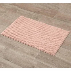 TAPIS MICROFIBRE BOULES ROSE POUDRE 50X80CM