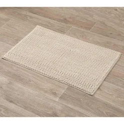 TAPIS MICROFIBRE BOULES 50X80CM BEIGE