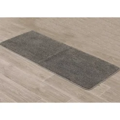 TAPIS MICROFIBRE DOUBLE VASQUE 50X120CM DESSOUS LATEX TAUPE