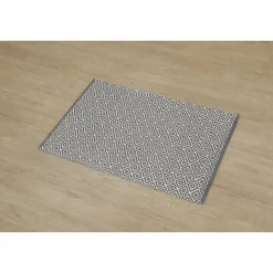 TAPIS PETITS LOSANGES 60X90CM BLANC GRIS