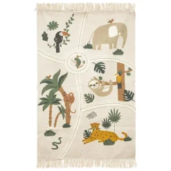 TAPIS RECTANGLE COTON JUNGLE 100X150CM