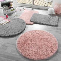 TAPIS RECTANGLE 50 X 80 CM IMITATION FOURRURE QUEENY ROSE