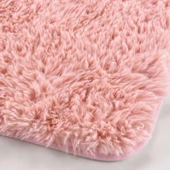 TAPIS RECTANGLE 50 X 80 CM IMITATION FOURRURE QUEENY ROSE