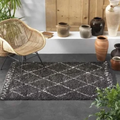 TAPIS RECTANGLE 60X110CM SAOURA NOIR