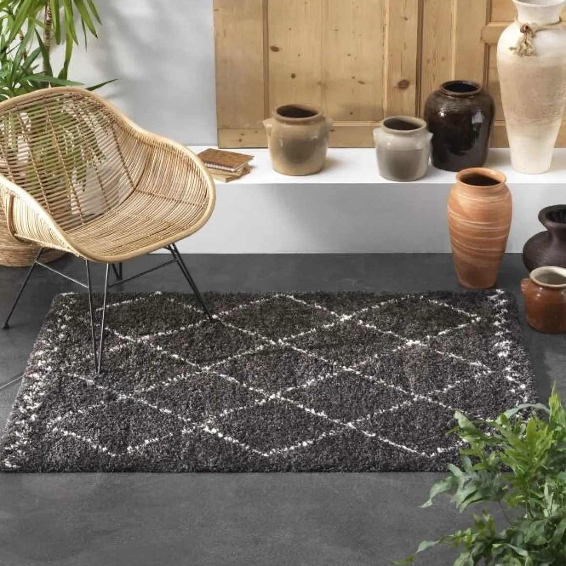 TAPIS RECTANGLE 160X230CM SAOURA NOIR