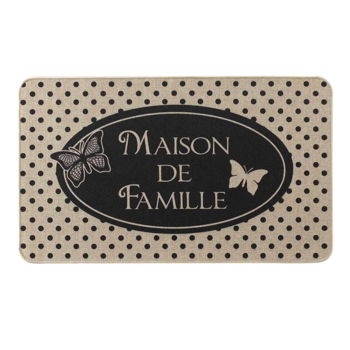 TAPIS RECTANGLE 45X75CM TISSE IMPRIME MAISONNEE