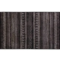 TAPIS RECTANGLE 68X110CM VISCOSE TISSEE TALLULAH NOIR