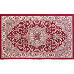 TAPIS RECTANGLE 68X110CM VISCOSE TISSEE CHERINE ROUGE