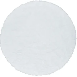 TAPIS ROND IMITATION PEAU MOUTON BLANC D.115CM