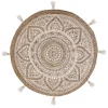 TAPIS ROND JUTE IMRPIME BLANC ROSALIE D.78CM