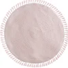 TAPIS ROSE LUREX FRANGES D.90CM